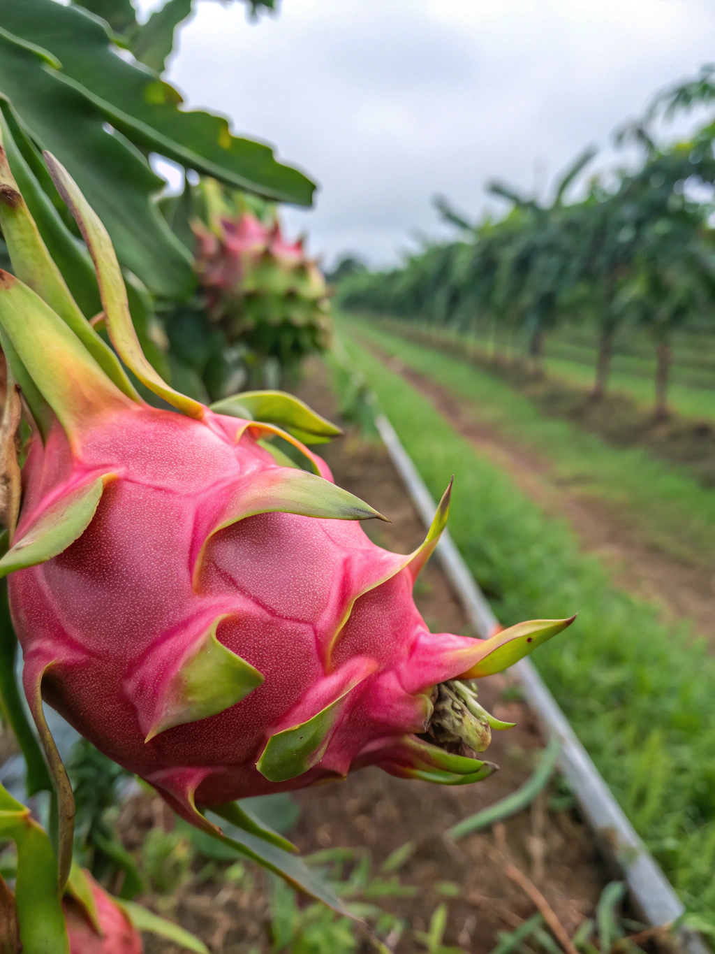 Dragon fruit anatomy: seeds, pulp, and vibrant skin