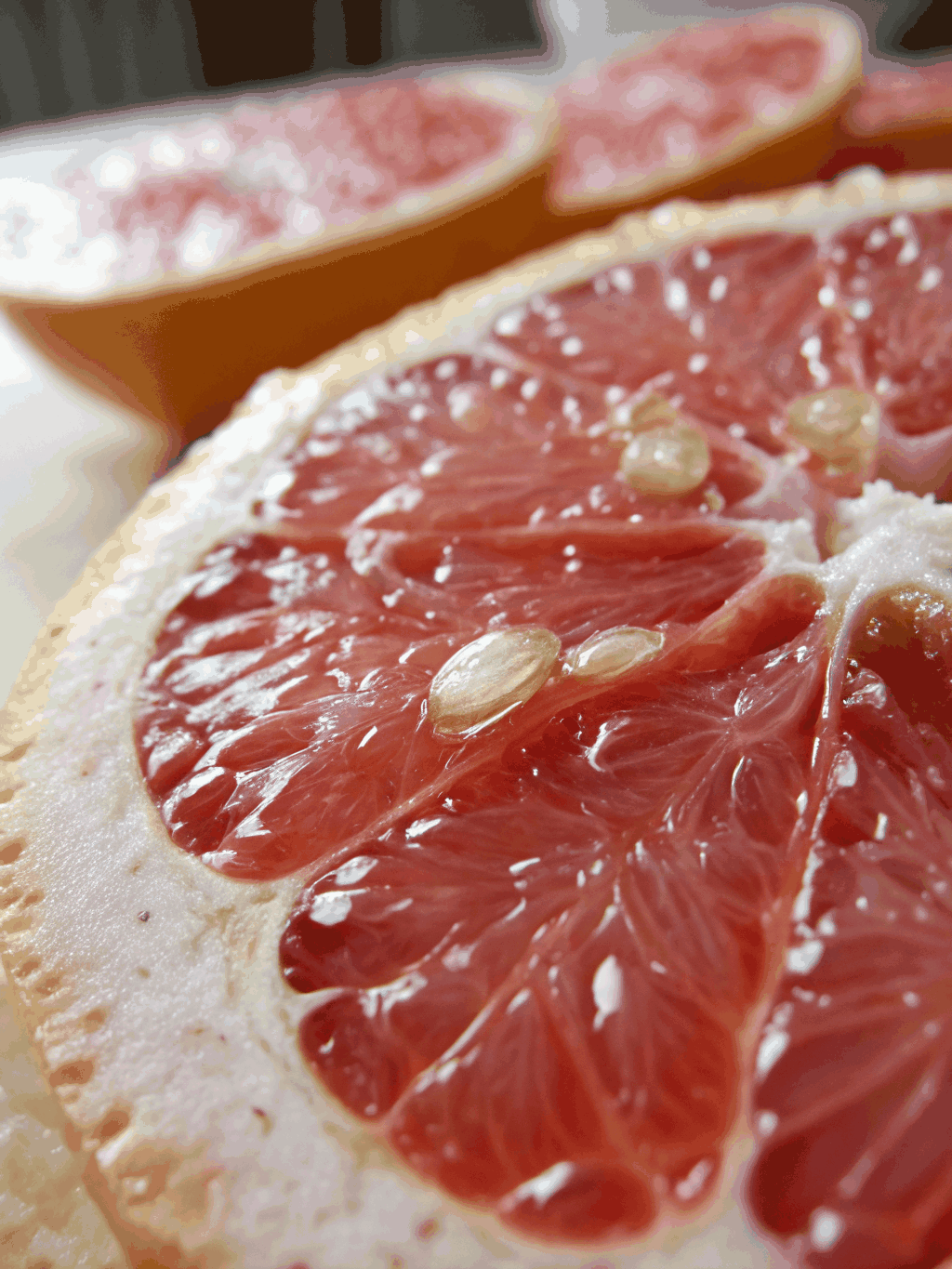 Ruby red grapefruit: cross-section and vitamin profile