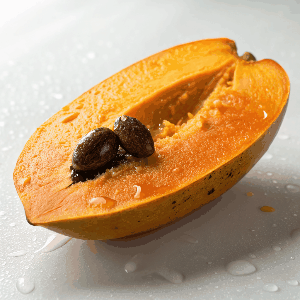 Sliced golden mango showing vibrant yellow pulp